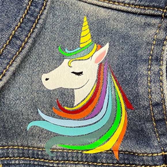 NWT Cute Unicorn Jean Jacket. Blue Denim Jean Jacket, girls unicorn. - Picture 5 of 7